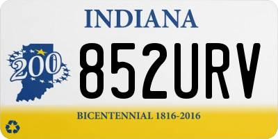 IN license plate 852URV