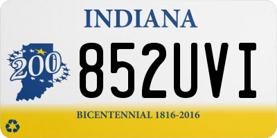 IN license plate 852UVI