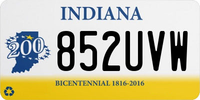 IN license plate 852UVW