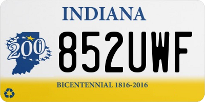 IN license plate 852UWF