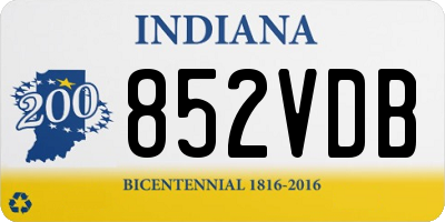 IN license plate 852VDB