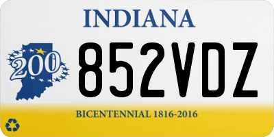 IN license plate 852VDZ