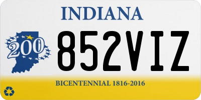 IN license plate 852VIZ