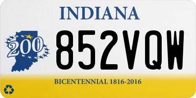 IN license plate 852VQW