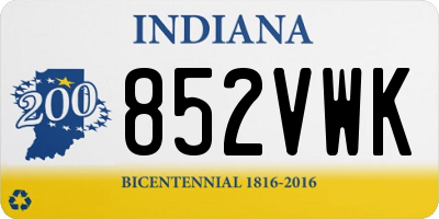 IN license plate 852VWK