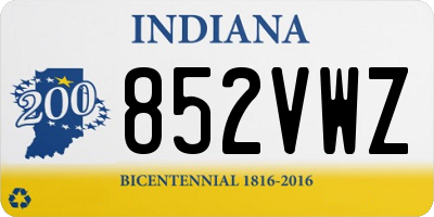 IN license plate 852VWZ