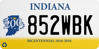 IN license plate 852WBK