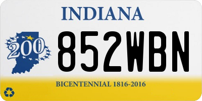IN license plate 852WBN