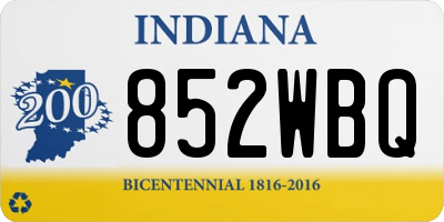 IN license plate 852WBQ