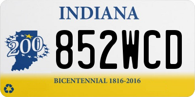 IN license plate 852WCD