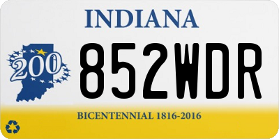 IN license plate 852WDR
