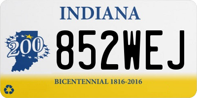 IN license plate 852WEJ