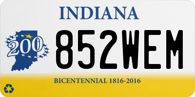 IN license plate 852WEM