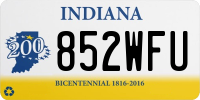 IN license plate 852WFU