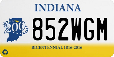 IN license plate 852WGM