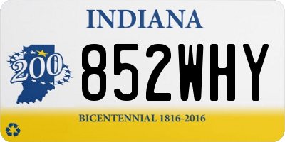 IN license plate 852WHY