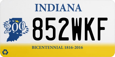 IN license plate 852WKF