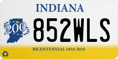 IN license plate 852WLS
