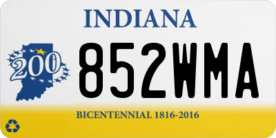 IN license plate 852WMA