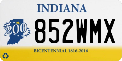 IN license plate 852WMX