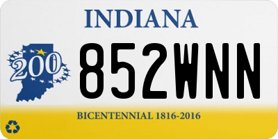 IN license plate 852WNN