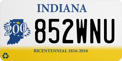 IN license plate 852WNU