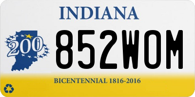 IN license plate 852WOM