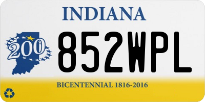 IN license plate 852WPL