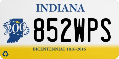 IN license plate 852WPS