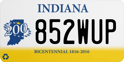 IN license plate 852WUP