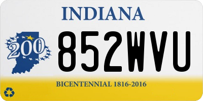 IN license plate 852WVU