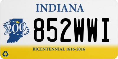 IN license plate 852WWI