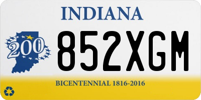 IN license plate 852XGM