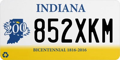 IN license plate 852XKM