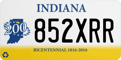 IN license plate 852XRR