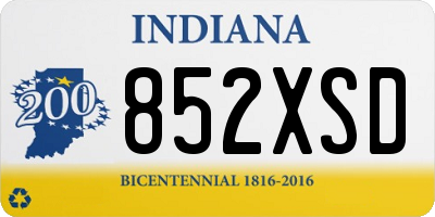 IN license plate 852XSD