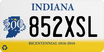 IN license plate 852XSL