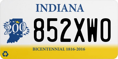 IN license plate 852XWO