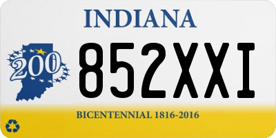IN license plate 852XXI