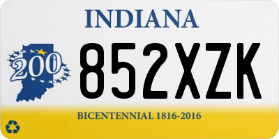 IN license plate 852XZK