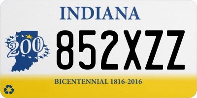 IN license plate 852XZZ