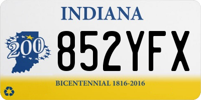 IN license plate 852YFX