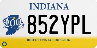 IN license plate 852YPL