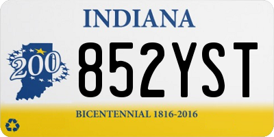 IN license plate 852YST