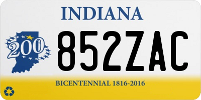 IN license plate 852ZAC