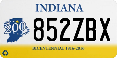IN license plate 852ZBX
