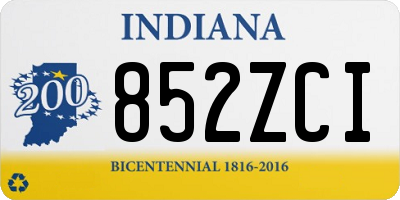 IN license plate 852ZCI