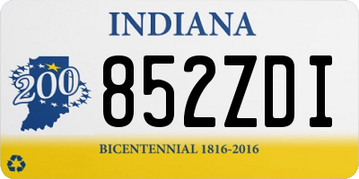 IN license plate 852ZDI