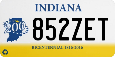 IN license plate 852ZET
