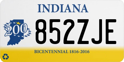 IN license plate 852ZJE